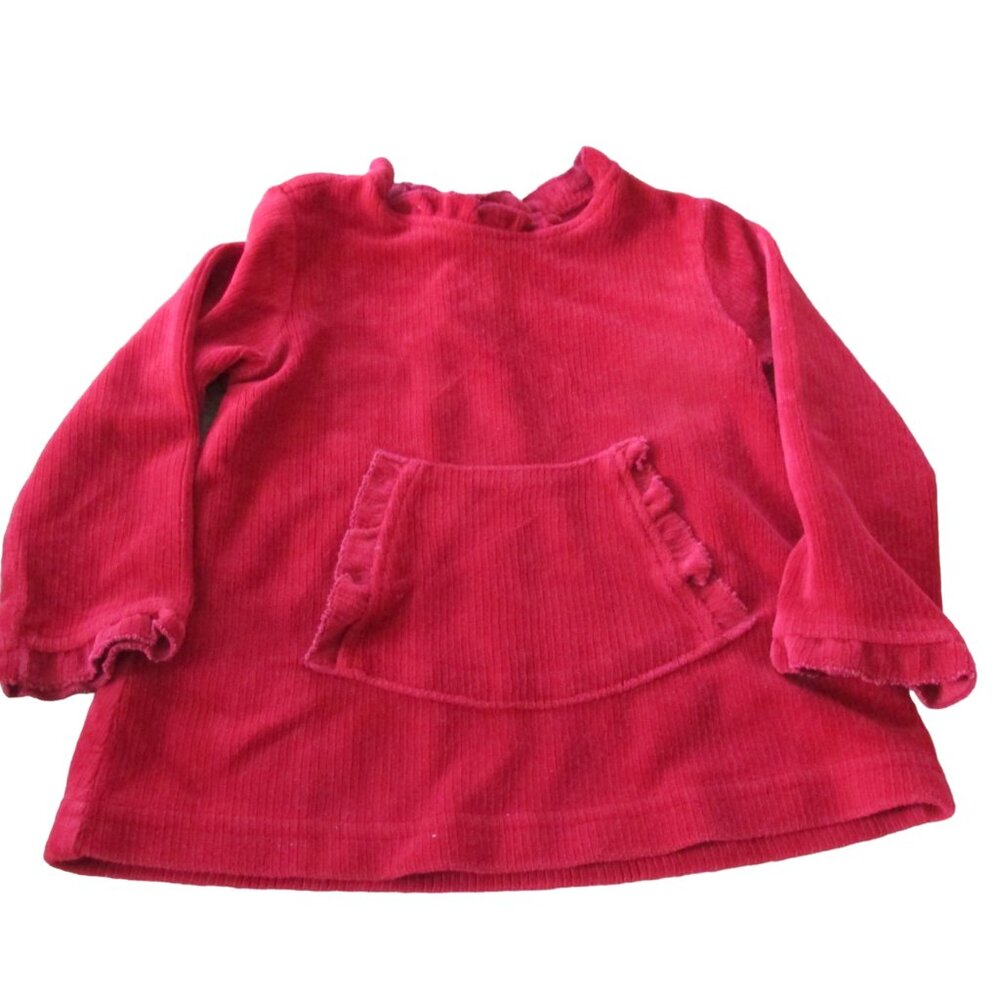 Childrens Place Pullover Shirt Girls 12M Red Long Sleeve Crew Neck Christmas Top